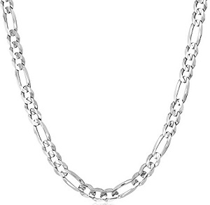 Men's 10k Gold Solid Figaro Chain, 22 Inches