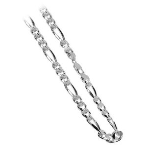 Mens Nickel Free Silver Italian Figaro Chain 22 inches 11mm Necklace