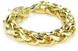 18k Gold Plated Herringbone Link Bracelet