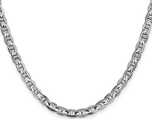 14k White Gold 4.4mm Concave Chain