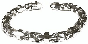 14K Solid White Gold Heavy Mariner Chain Bracelet 8.5 Mm 8