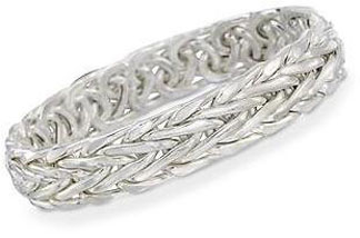 Sterling Silver Herringbone Bangle Bracelet