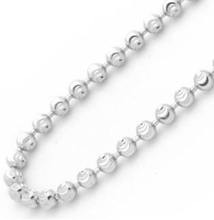 14K-White-Gold-2.5mm-Diamond-Cut-Ball-Chain-Necklace-22-Inches