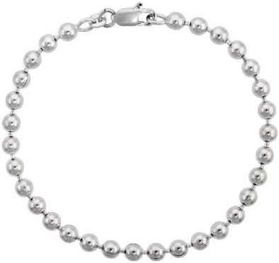 Sterling-Silver-Italian-Pallini-Bead-Ball-Chain-Necklace-5mm