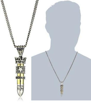 King-Baby-Bullet-Mens-38-Special-Bullet-with-Silver-Star-Flag-and-Star-Ring-Pendant-Necklace