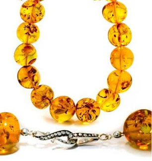Natural-Baltic-Honey-Amber-Sterling-Silver-Round-Beaded-Necklace-30-Inches