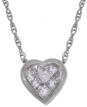 White-Gold-Serpentine-Chain-With-Diamond-Heart-Pendant