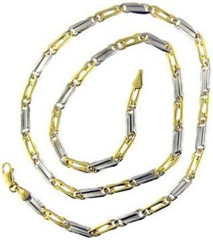 14-Kt-Yellow-White-Gold-20-Inch-Mens-Link-Chain
