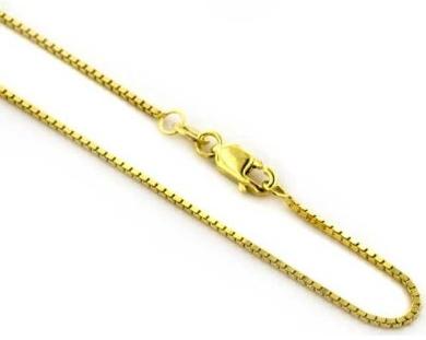 14k Yellow Gold 1 mm Box Chain 20 inches