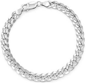 13.00gm 14k Solid White Gold Men's Cuban Bracelet Chain