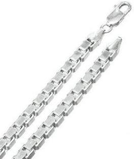 5MM Thick Genuine .925 Solid Sterling Silver Box Link Chain Necklace and Bracelet