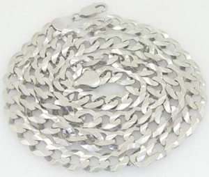 Mens 10K white gold franco cuban miami figaro bullet rope fancy chain 3A