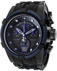 Mens Bolt Reserve Chrono Black Silicone and Dial Invicta Watches