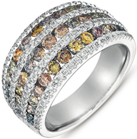 14k White Gold Champagne Diamond Fashion Ring