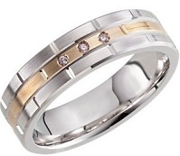 14kt Two-Tone 6mm .03 CTW Diamond Band