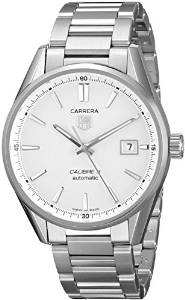 TAG Heuer Mens WAR211B.BA0782 Carrera Analog Display Swiss Automatic Silver Watch