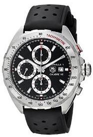 Tag Heuer Mens Formula 1 Black Dial Black Rubber Strap Chronograph Swiss Automatic Watch CAZ2010.FT8024