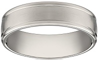 Men's 14k White Gold 6mm Comfort Fit Plain Wedding Band with Satin Center