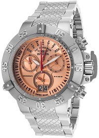 Mens Subaqua Chronograph Stainless Steel Rose-Tone Dial Invicta Watch