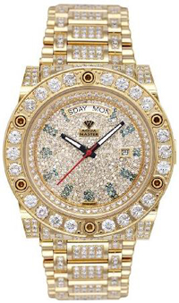 17.00 ctw Magnum Automatic Diamond Watch with Skeleton Back For Men