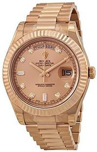 Rolex Day-Date II Champagne Dial Automatic 18K Rose Gold President Mens Watch