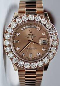 Rolex Day Date II Rose Gold Pink Diamond Dial Watch