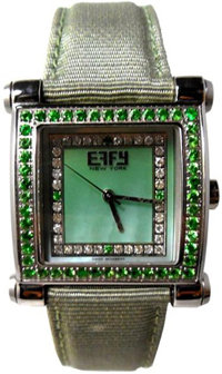 Effy Park Avenue Diamond & Tsavorite Mother-of-Pearl Dial Ladies Watch