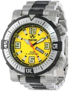 Reactor Men's 55507 Poseidon 1000 meter Dual Rotating Bezel Yellow and Black Dial Watch
