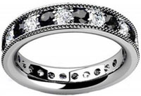 1.00 ct Millgrain Edge Diamond Eternity Wedding Band Ring in Platinum