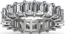 5.00 ct Emerald Cut Diamond Eternity Wedding Band Ring in Platinum