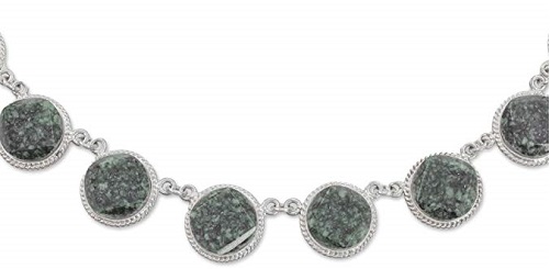 Gemstone Jade .925 Sterling Silver Link Necklace