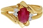 14k Yellow Gold Ruby And Diamond Ring