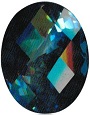 57.65 Carats AAA Oval Checker Board London Blue Topaz Loose Gemstone