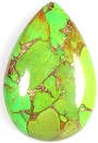 23.90Cts. NATURAL BRONZE DESIGNER NEON TURQUOISE PEAR CAB GEMSTONE