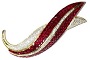 18K Yellow Gold Ruby Gemstone Brooch