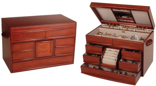 Empress Jewelry Box in Walnut Finish