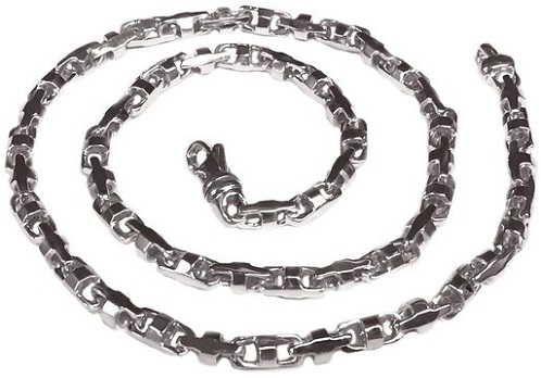 14k Solid White Gold Anchor Mariner Bullet Link Chain Necklace 5 Mm