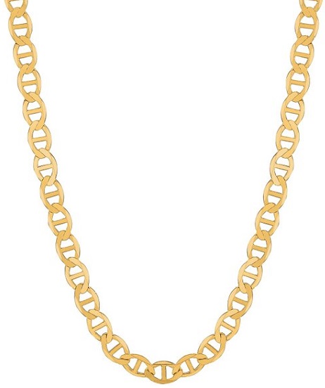 14k Solid Yellow Gold Anchor Mariner Chain necklace 4.5 Mm 8.3 Grams 20 Inches