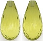 19.65 Carat Yellow Citrine Loose Gemstone Briolette Shape Pair