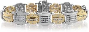 Avital & Co. 3.98 Carat Mens Diamond Bracelet Two-Tone 14K White & Yellow Gold