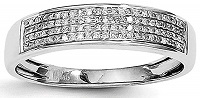 Sterling Silver Diamond Half Eternity Engagement Band Ring for Men (0.22ct, H-SI2)