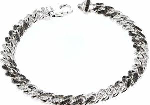 Cuban Link, 14kt White gold Diamond & Black Diamond Bracelet