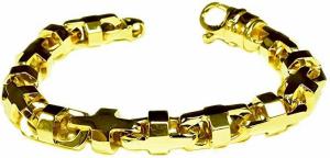 14K Solid Yellow Gold Anchor Mariner Bullet Link Men's Bracelet 10.5 Mm 75 Grams