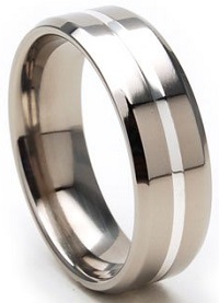 7mm Titanium Ring, Sterling Silver Band, Titanium Rings Wedding Band