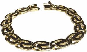 14Kt Solid Yellow Gold Handmade Link Mens Bracelet