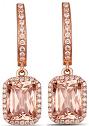 2.95ct Morganite 0.36ct Natural Diamond 14k Rose Gold Earring Jewelry