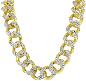 Miami Cuban Custom Necklace Simulated 36 Inch CZ Chain 925 Silver