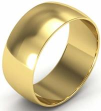 10k Yellow Gold Mens And Womens Plain Wedding Bands 8mm Light Half Round