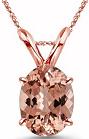 Quality Oval Morganite Solitaire Pendant in 14K Rose Gold