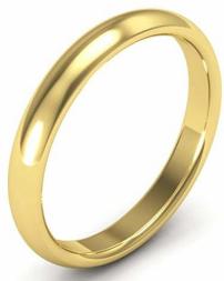 14k Yellow Gold Mens And Womens Plain Wedding Bands 3mm Comfort-fit
